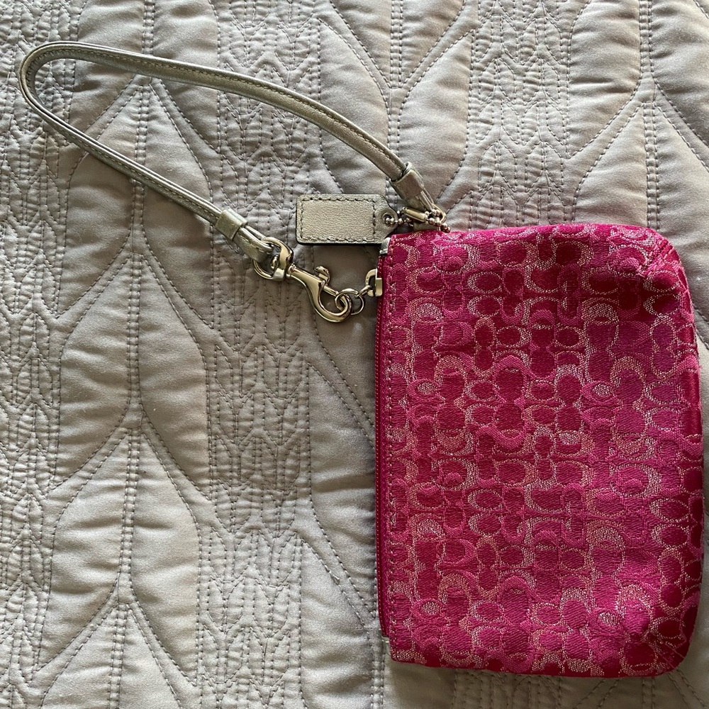 Coach multi toned pink wristlet